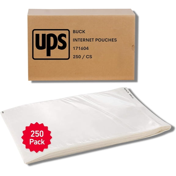 250 Pack 6.5"x10" UPS Shipping Label Sleeves  Clear Self-Adhesive Packing Slip Pouches, Waterproof List Envelopes Ideal for Documents, Mailing Labels, Invoices & Slips
