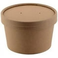 thumbnail image 1 of Disposable Kraft Paper Soup Containers with Lids - Paper Ice Cream Cups - Disposable Dessert Bowls, Frozen Yogurt Cups - Food Storage Containers, Microwavable and Freezer Safe Take Out (8oz, 250), 1 of 3