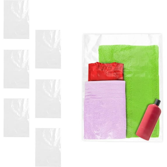 250 Pack Clear Plastic Bags 24" x 36" Non-Sticky Flat Poly Pouches 2 mil