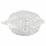250 Pack Dart C57PST1 Clear 6" Seal Hinged-Lid Plastic Containers For Food