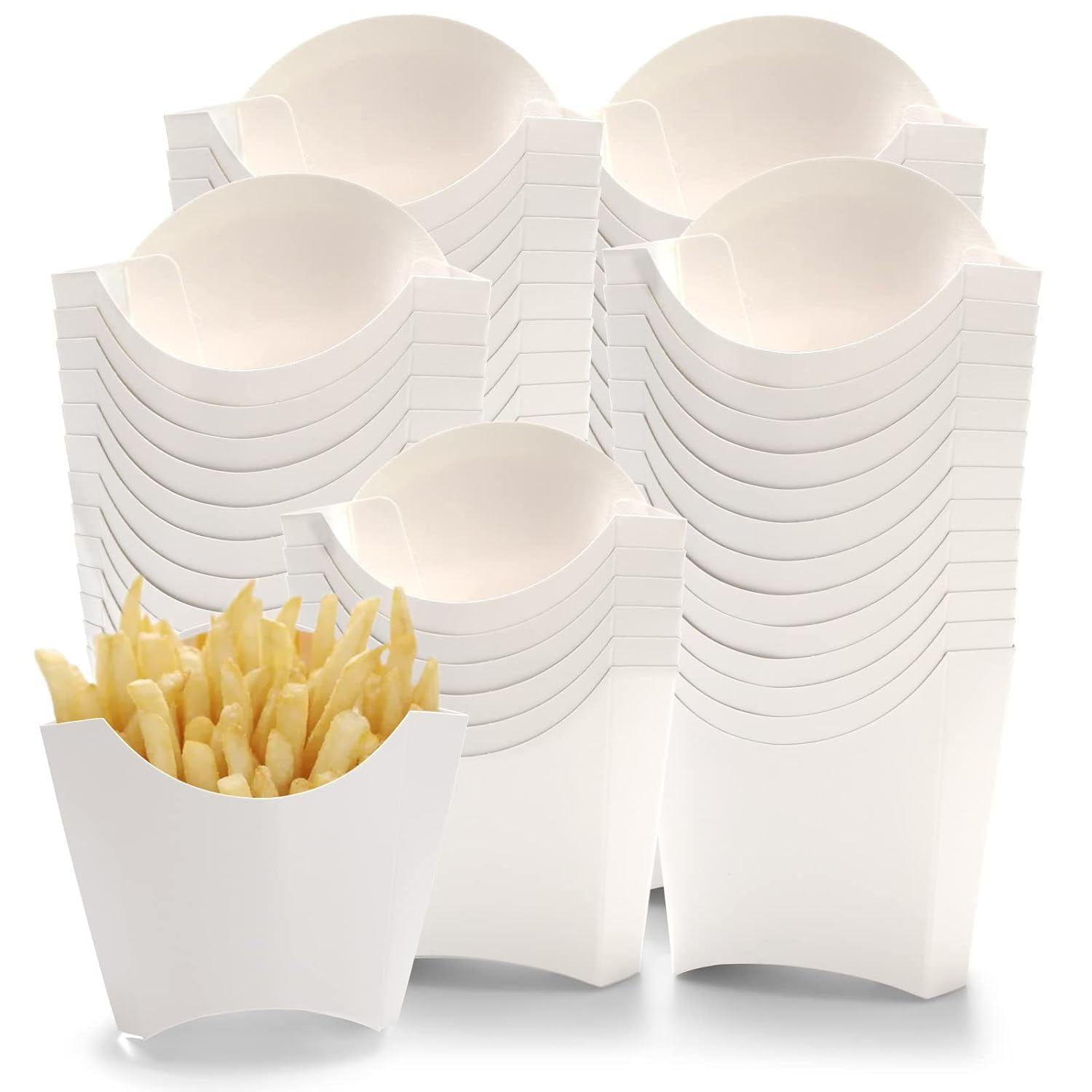 250 Pack French Fry Holder Disposable To Go Container Box Stackable