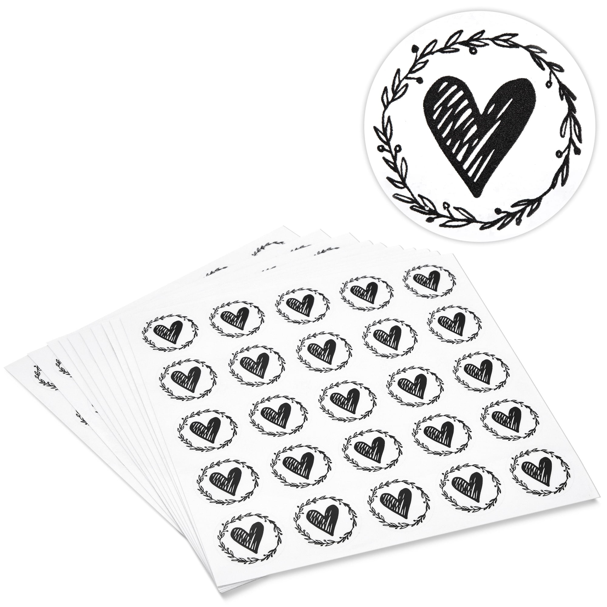 Monochrome Letter Stickers, Black and White Stickers, Alphabet Stickers,  Number Stickers, Circle Stickers, Letter Label Stickers