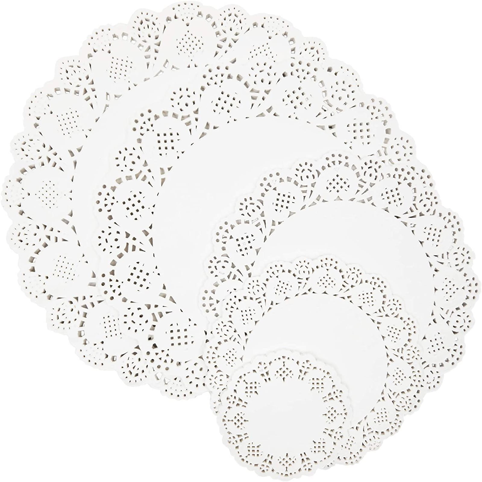 250 Pack Lace Paper Doilies for Arts and Crafts, Round White Table ...