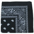 thumbnail image 1 of 250 Pack Qraftsy Paisley 100% Polyester Bandanas - Bulk Lot (Black), 1 of 2