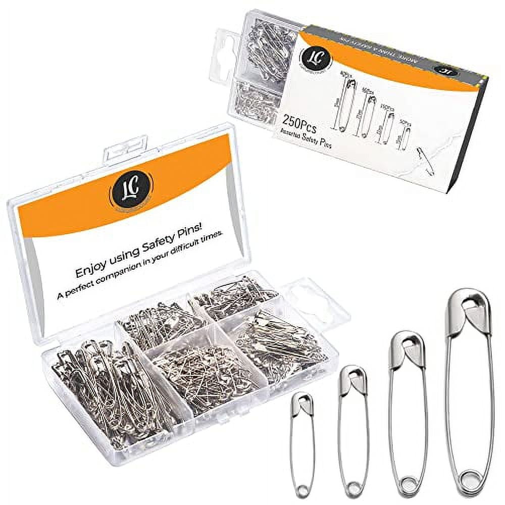 Safety Pins Size 2 (1 1/2) Silver Tone Bulk PK/100 Made in USA 