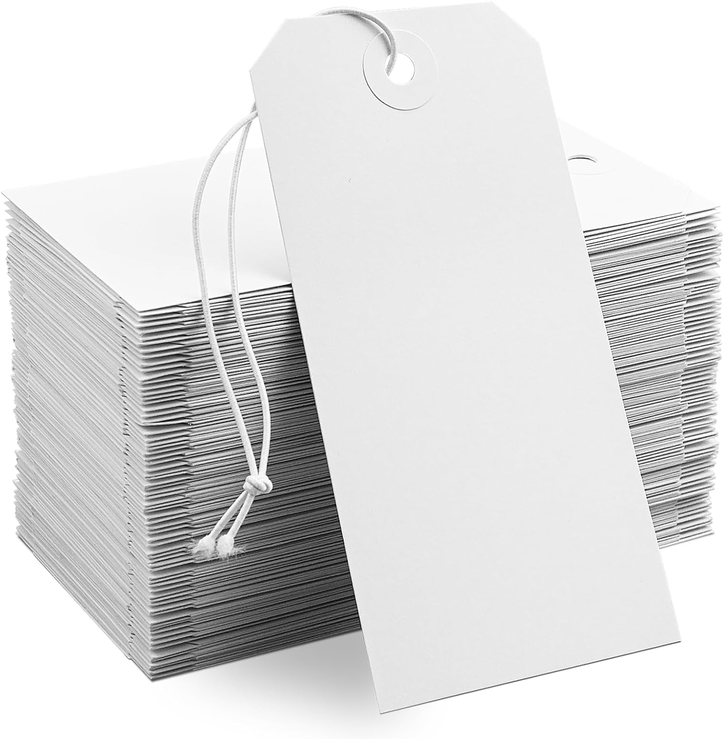Labelling Tag With String 250 Pack White Shipping Tags with Elastic String Blank Labeling Tags ...