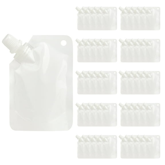250 Pcs 1.75 OZ Spout Liquid Stand up Pouches, Juice Pouches, 4mil, 8.2mm Spout, BPA Free