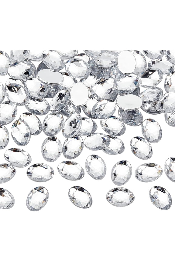 250 Pcs 18x13mm Flat Back Oval Acrylic Rhinestone Gems with Container Clear Oval Crystals Bling Jewels Acrylic Jewels Embelishments for Costume Making Cosplay Jewels Crafts diy
