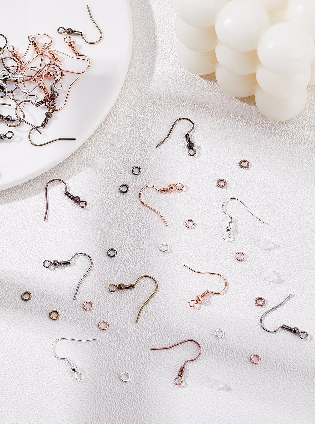 250 Pcs 5 Colors Earring Making Kit - Modern Vintage Earring Findings - Mix  Colors - No Metal Type - Dangle Drop Cluster Threader Stud Hoop Wrap - ..., image size:1001x1349