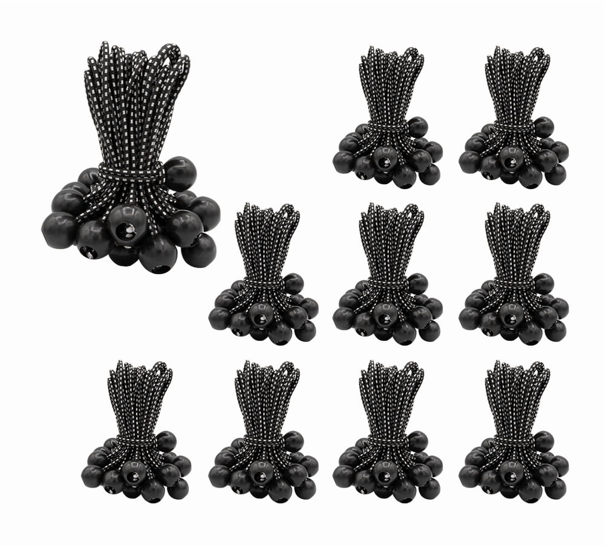 (250 Pcs) 6 Inch Ball Bungee Cords for Tarp Tie Down - Heavy Duty Canopy Bungee Loop Cords w/ Balls for Camping, Shelter,Cargo,Tent Poles (5 MM Thick)