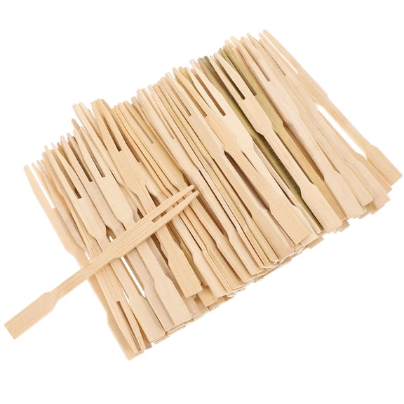 unbranded 250 Pcs Bamboo Fork End Banquet 9.00X0.60X0.10CM White
