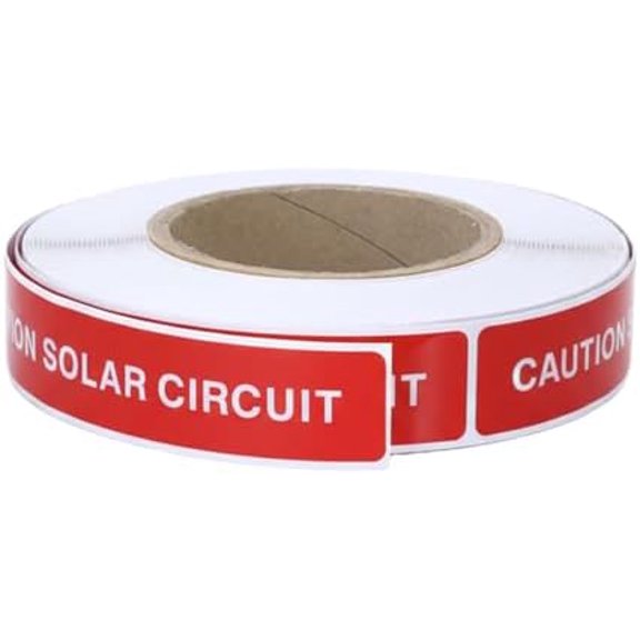 250 Pcs Caution Solar Circuit Stickers - Pv Photovoltaic System Safety Stickers Vinyl Labels Roll for Solar Installers, Code Compliant$$Office