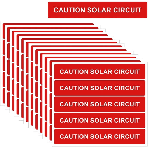 250 Pcs Caution Solar Circuit Stickers - Pv Safety Warning Labels Photovoltaic System Safety Vinyl Sign for Solar Installers