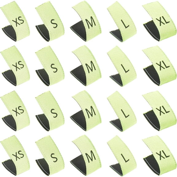 250 Pcs Cotton Sewing Labels 5 Sizes XS/S/M/L/XL Embroidered Label Size Labels Tags for Clothing Sewing Sew on Clothes 40x10mm