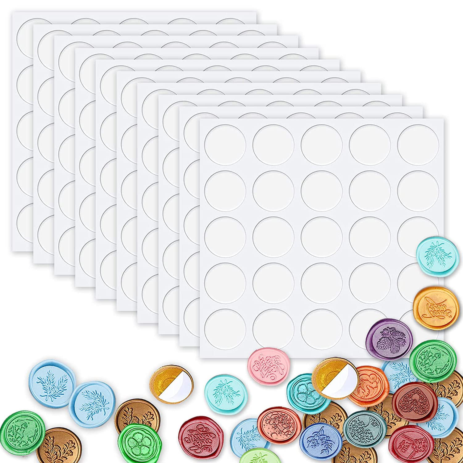 250 Pcs Double Sided Adhesive Dots for Wax Seal, 1 Inch Adhesive