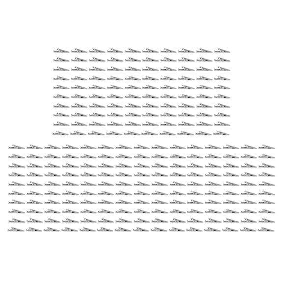 250 Pcs Silver Tone Metal Alligator Clip Clamps