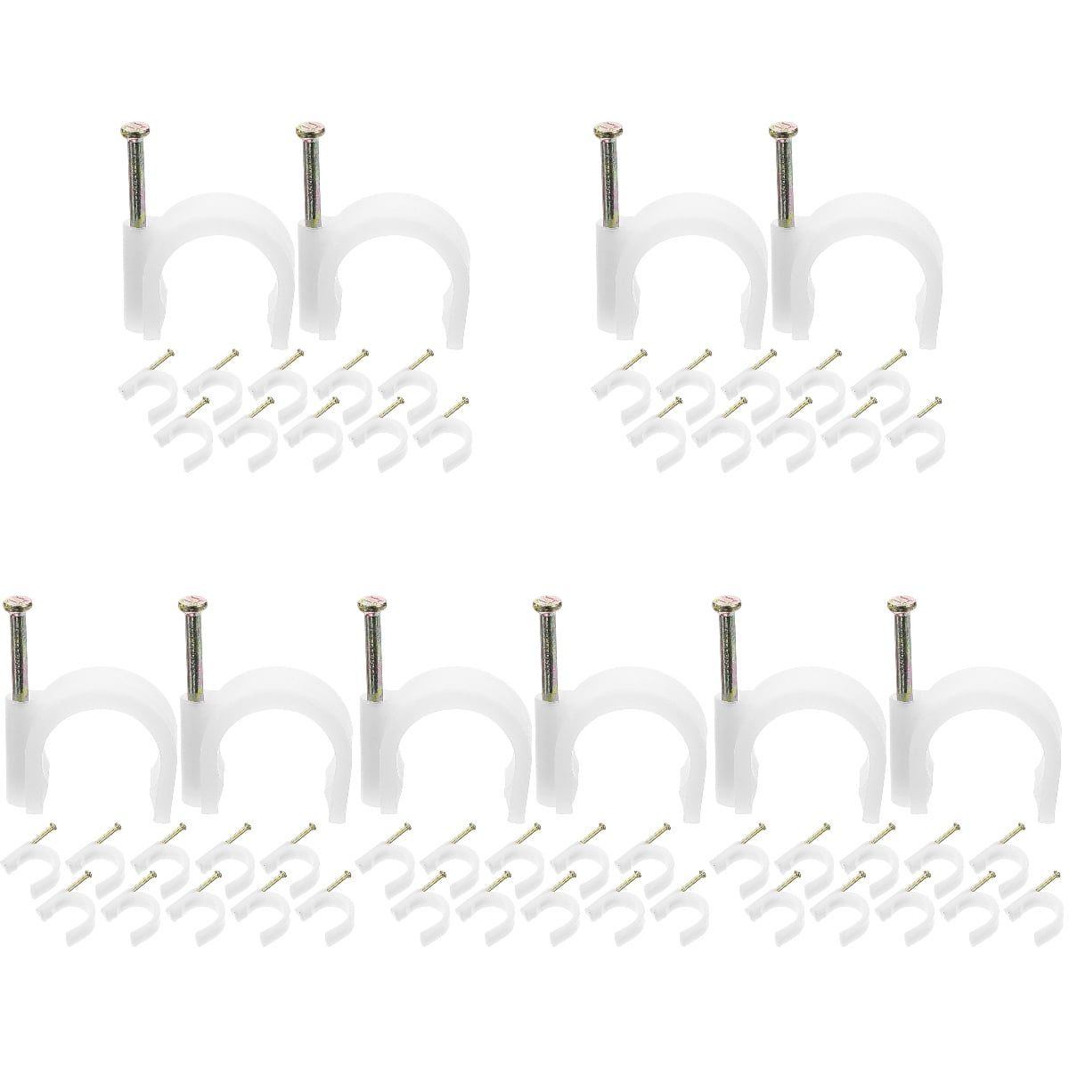 250 Pcs Steel Nail Tube Coaxial Cable Clips Holder Cord for