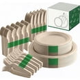 thumbnail image 1 of 250 Piece Biodegradable Paper Plates and Bowls Set Compostable 7 Inch and 9 Inch Brown Disposable Dinnerware with Forks Knives and Spoons, 1 of 6