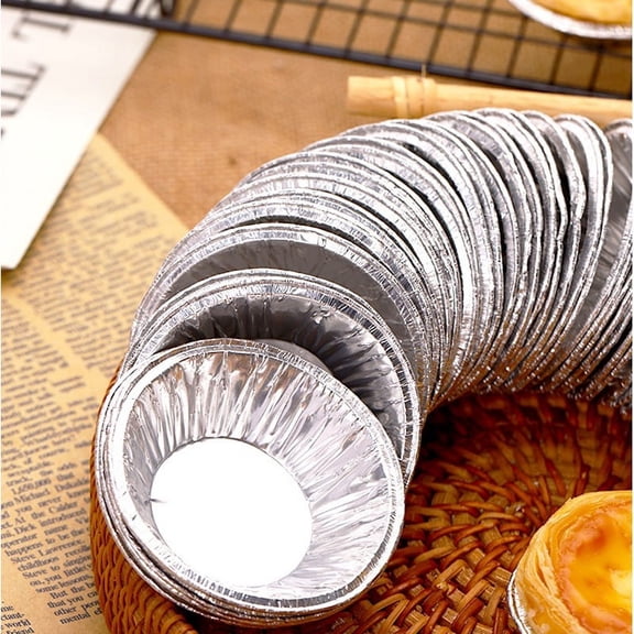 250 Pieces Disposable Aluminum Tart Pan Egg Tart Pan Aluminum Foil Tart Pan Non-stick Mini Tart Pan for Pastry