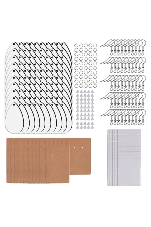 250 Pieces Double-sided Sublimation Blank Earrings with Hooks and Jump Rings