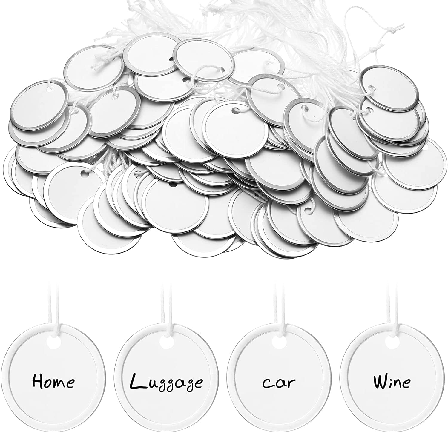 Uniclife Metal Rim Key Tags 2.5 cm White Paper Labels Writable Round Plastic Key Chain Tags with... Uniclife Metal Rim Key Tags 2.5 cm White Paper Labels Writable Round Plastic Key Chain Tags with...