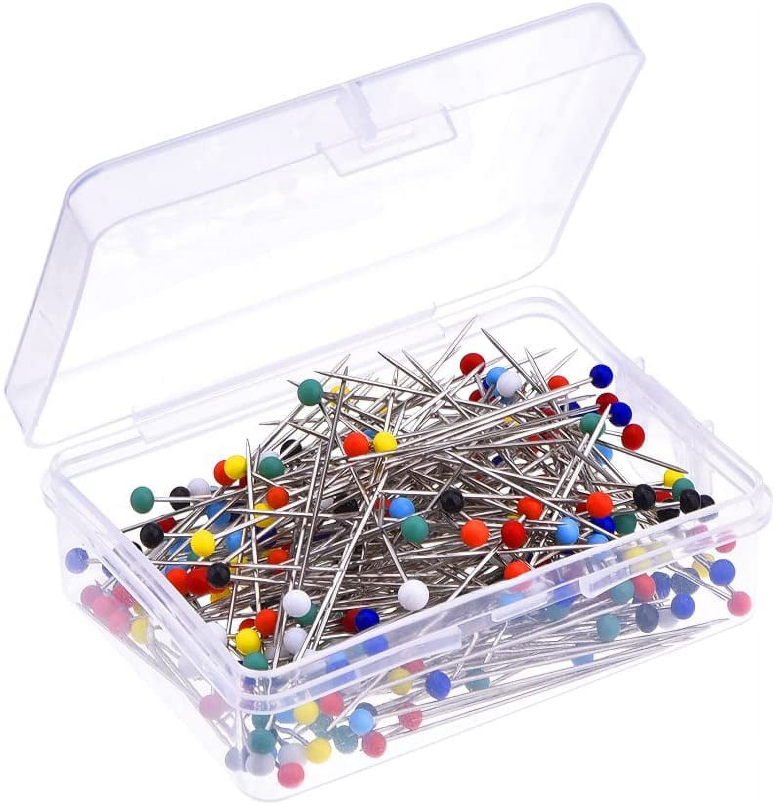 Black Sewing Pins,600 Pieces Glass Ball Head Pins Straight Quilting Pins  with Box for Dressmaking Jewelry DIY Design