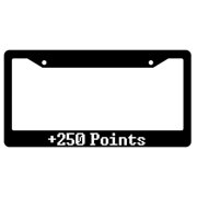 250 Points Black Plastic License Plate Frame