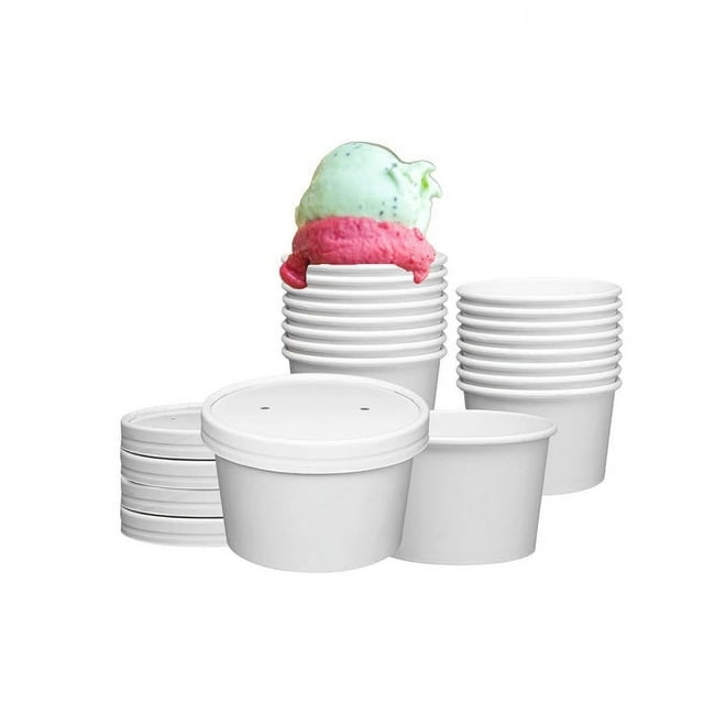 250 Sets White Paper Food Containers With Vented Lids, To Go Hot Soup