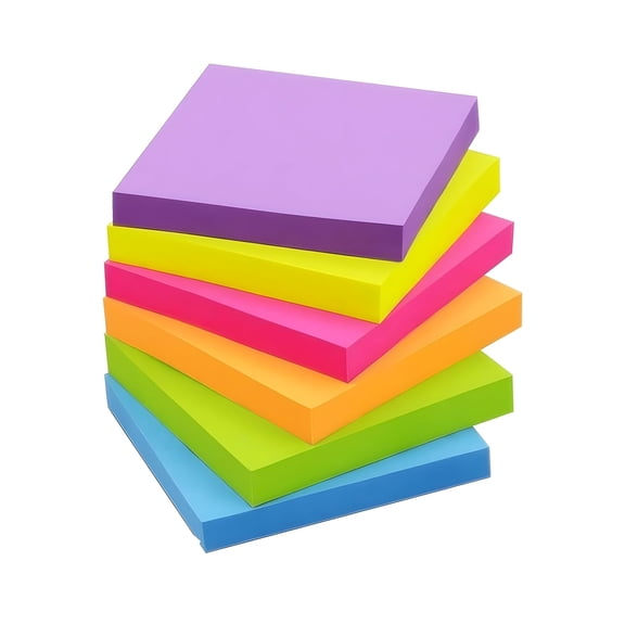 250 Sheets Waterproof Marker Written Full Self-Adhesive Sticky Notes Pad Colorful, 5 Color Pack