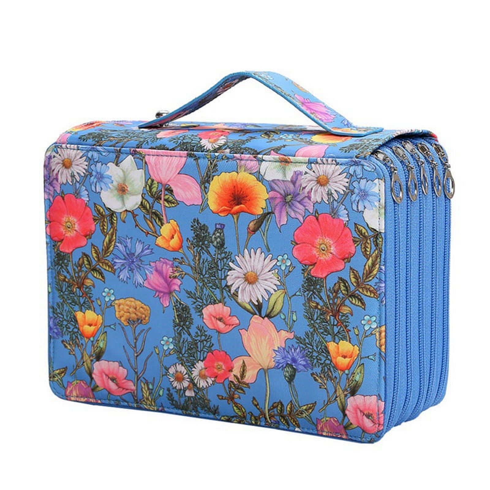 250 Slots Colored Pencil Case Organizer with 5 Layer Zipper-Large Capacity Pens Storage Holder Bag for Student Artist A