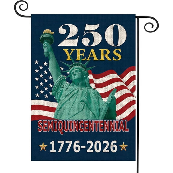 250 YEARS America Garden Flag,250th Anniversary USA Patriotic Double-Sided Banner,USMC Marine Corps Statue of Liberty Design 12 x 18 Inch,1776-2026 Semiquincentennial Banner Yard Decor
