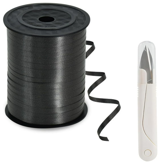 250 Yards Curling Ribbon,5mm Balloon String, Ribbon Thin Crafts Ribbons with Scissors for Crafts Project Gift Wrapping Wedding Birthday Party Decorations, Black