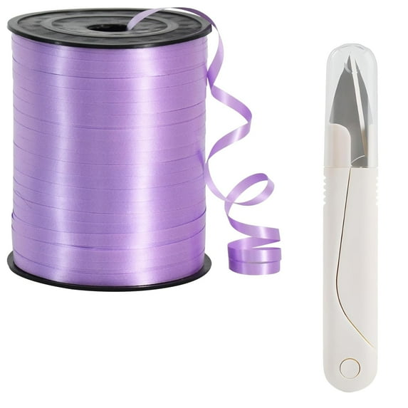 250 Yards Curling Ribbon,5mm Balloon String, Ribbon Thin Crafts Ribbons with Scissors for Crafts Project Gift Wrapping Wedding Birthday Party Decorations, Light Purple