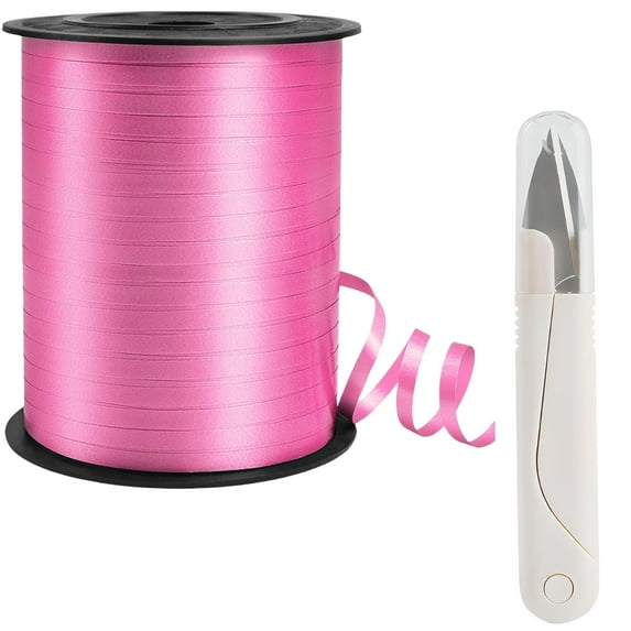 250 Yards Curling Ribbon,5mm Balloon String, Ribbon Thin Crafts Ribbons with Scissors for Crafts Project Gift Wrapping Wedding Birthday Party Decorations, Pink
