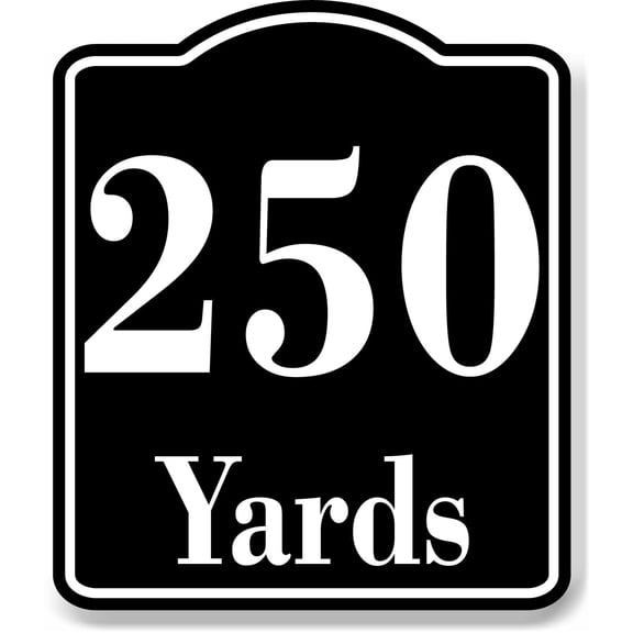 250 Yards Distance Marker Running Race Marathon BLACK Aluminum Composite Sign, 8.5"x10"