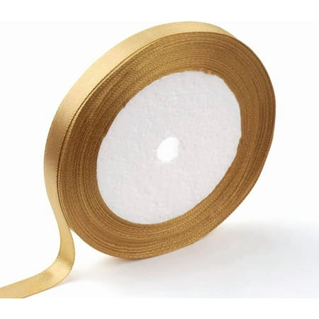 250 Yards Single Face Polyester Satin Ribbon Goldenrod Christmas Ribbon for Gift Wrapping Hair Bows Making Wedding Party Decoration Sewing Projects Goldenrod