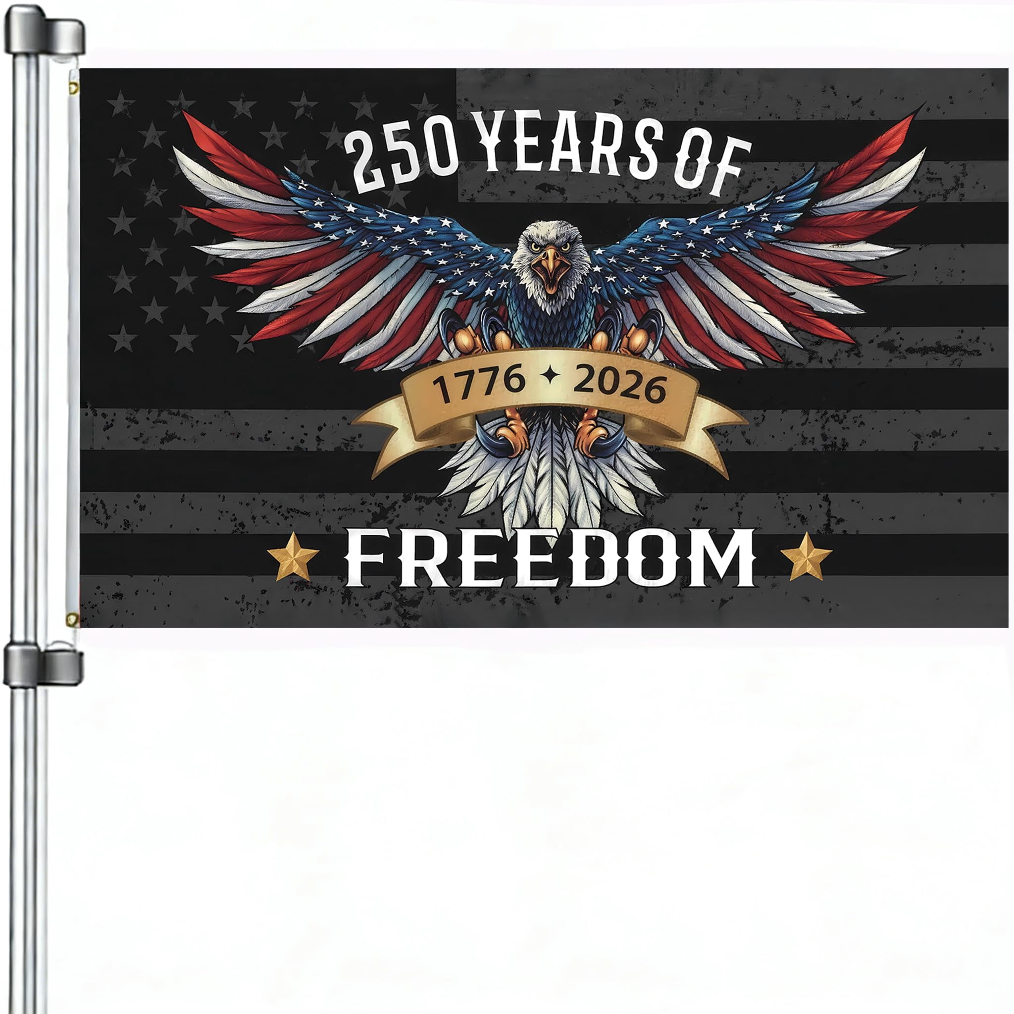 250 Year American Anniversary Flag 250th Anniversary Usa Flag Patriotic 4th of July Independence Day 1776-2026 Yard Flags For Outside 3x5 Ft Outdoor Banner Decorations