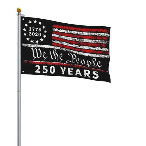 250 Year American Anniversary Flag 3x2 Ft Double Sided 250th Anniversary USA Flag 4th of July We-The-People Patriotic Flags For Outside Yard Indoor Decor
