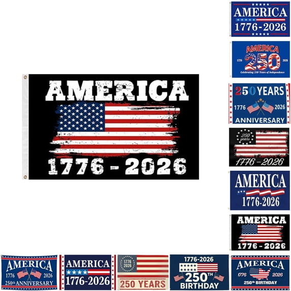 250 Year American Anniversary Flag 3x5 FT America 250 Merchandise 250 Years America Flag,Usa 250th Anniversary Patriotic Banner, 1776-2026 Independence Celebration, Indoor Outdoor Display,Single