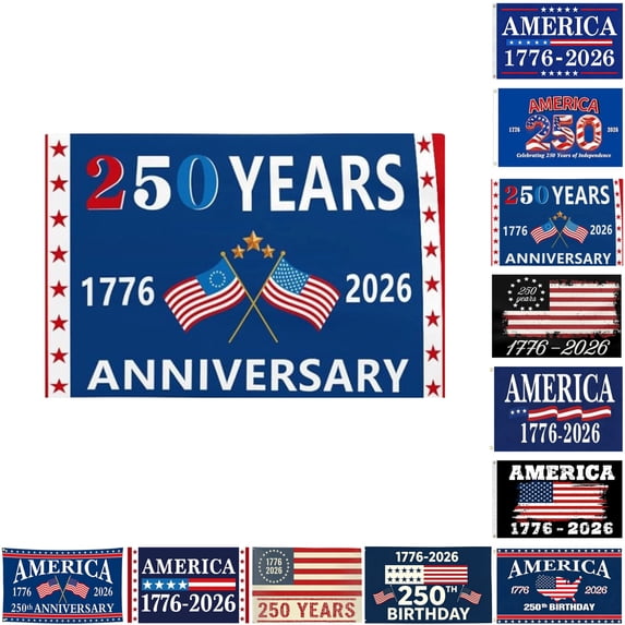 250 Year American Anniversary Flag 3x5 FT America 250 Merchandise 250 Years America Flag,Usa 250th Anniversary Patriotic Banner, 1776-2026 Independence Celebration, Indoor Outdoor Display,Single