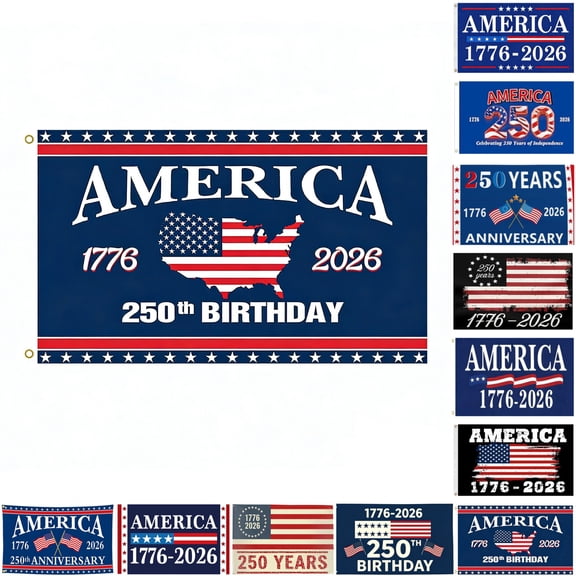 250 Year American Anniversary Flag 3x5 FT America 250 Merchandise 250 Years America Flag,Usa 250th Anniversary Patriotic Banner, 1776-2026 Independence Celebration, Indoor Outdoor Display,Single