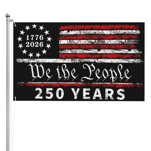 250 Year American Anniversary Flag 3x5 Ft Double Sided 250th Anniversary USA Flag 4th of July We-The-People Patriotic Flags For Outside Yard Indoor Decor