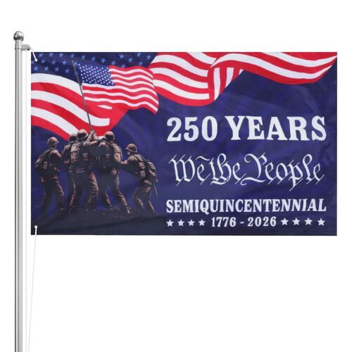 250 Year American Anniversary Flag 3x5 Ft Outdoor Double Sided 250th Anniversary USA Flag 4th of July We-The-People Patriotic Flags For Outside Indoor Decor