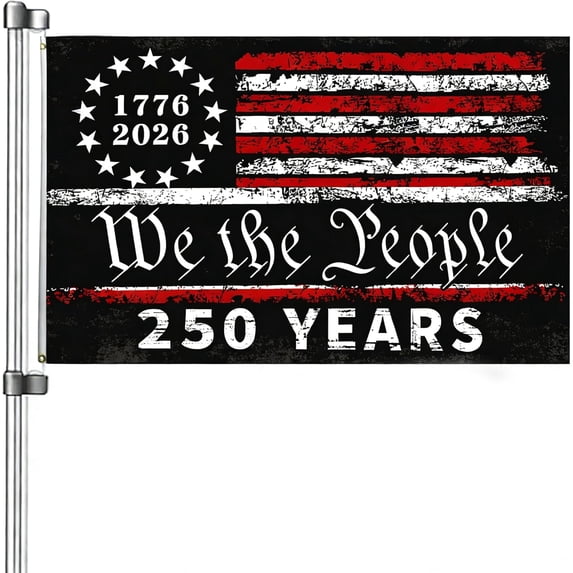 250 Year American Anniversary Flag 3x5FT 1776-2026 We the People 4th of July Patriotic Yard Signs Banner Decor for Room Wall Photo Backdrop Outdoor House with Brass Grommets(C)