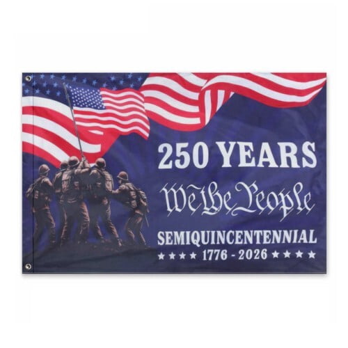250 Year American Anniversary Flag 4x6 Ft Outdoor Double Sided 250th Anniversary USA Flag 4th of July We-The-People Patriotic Flags For Outside Indoor Decor