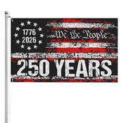 250 Year American Anniversary Flag 5x3 Ft Double Sided 250th Anniversary USA Flag 4th of July We-The-People Patriotic Flags For Outside Yard Indoor Decor
