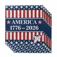 thumbnail image 1 of 250 Year American Anniversary Flag Cloth Napkins, Blue Red USA Washable and Reusable Dinner Napkins Set of 6, Table Napkin for Kitchen Party Birthday Wedding Hotel Housewarming 20"x20", 1 of 9