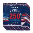 thumbnail image 1 of 250 Year American Anniversary Flag Cloth Napkins, Blue USA Stars Washable and Reusable Dinner Napkins Set of 4, Table Napkin for Kitchen Party Birthday Wedding Hotel Housewarming 20"x20", 1 of 9