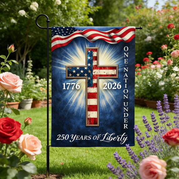 250 Year American Anniversary Flag, Double Sided Garden Flag, America 250 Merchandise for 250th USA Independence Day Patriotic Yard Decor, 11.8 x 17.7 in