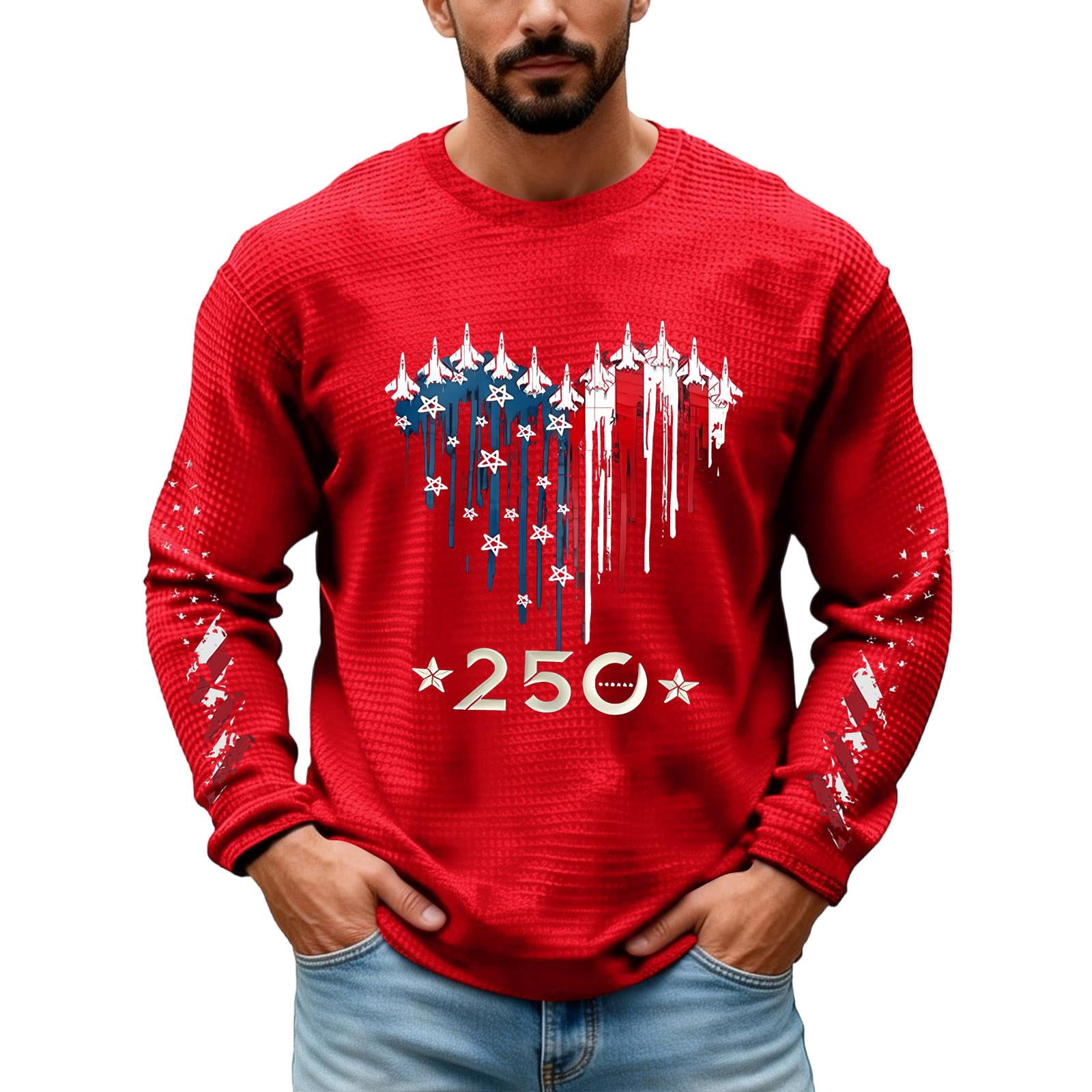 250 Year American Anniversary Shirt Men's Crewneck Pullover Sweatshirts ...
